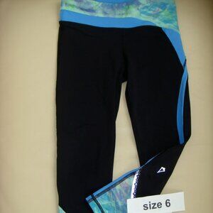 Ivivva by Lululemon Hyper Track BlackCrop longer length luxtreme pockets size 6